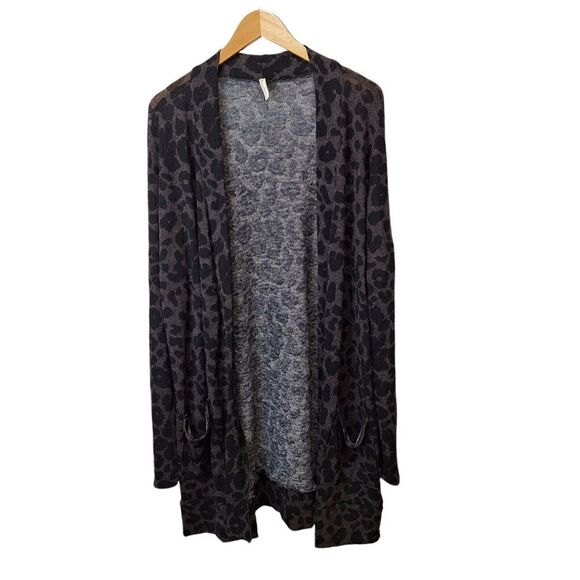 Beeson River Plus 3XL‎ Open Front Leopard Print Cardigan Duster Semi Sheer Mesh - Picture 1 of 9